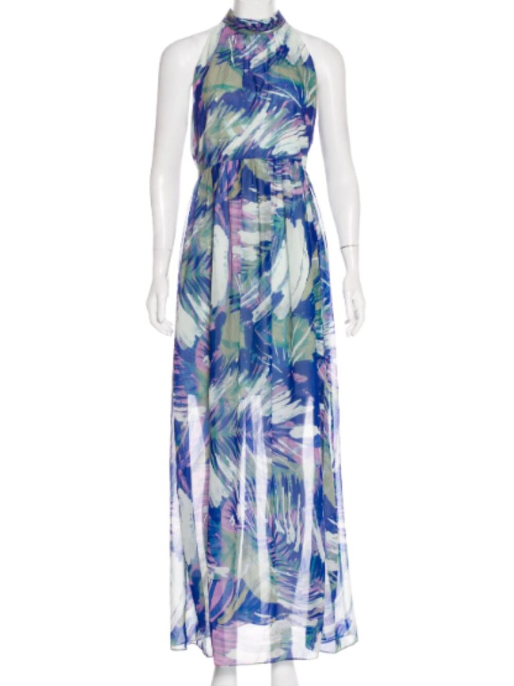Reiss Anise Maxi Dress Blue Floral Flowy Maxi Dress in Blue & Purple Floral 6